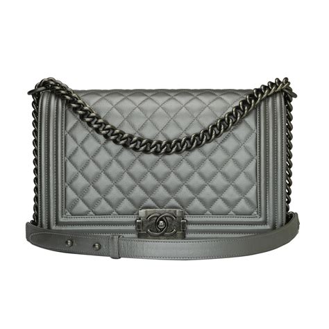 chanel boy grey silver hardware|chanel leather bag hardware.